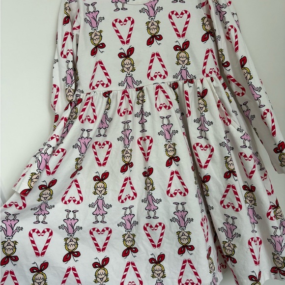 Hanna Andersson White Dress with Red Hearts and Cartoon Print - Picture 3 of 6